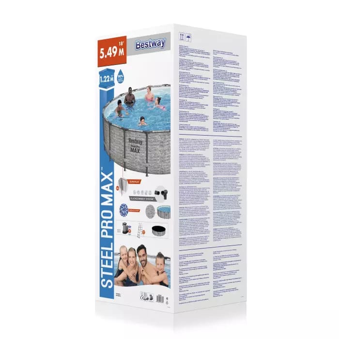 Каркасный бассейн Bestway 5618Y BW, Steel Pro MAX 549х122см, 23062л, фильтр-насос, лестница, тент фото 5